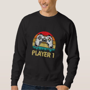 gamer player 1 player 2 matching couple video game sweatshirt