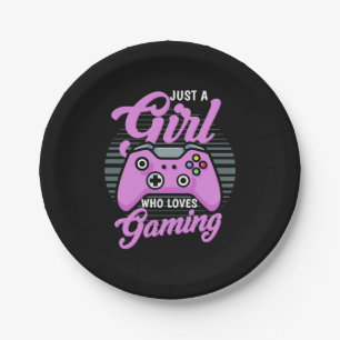 gamer poison Just A Girl Who Loves Gaming Paper Plates