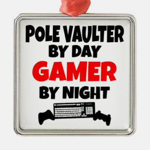 Gamer Pole Vaulter Metal Ornament
