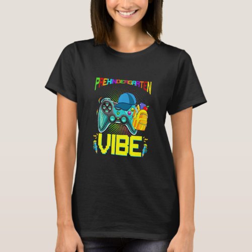 Gamer Prekindergarten Vibe Unlocked Level Up Back  T_Shirt