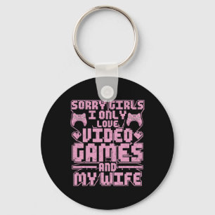 Gamer Priorities – Video Games And Wife  Keychain