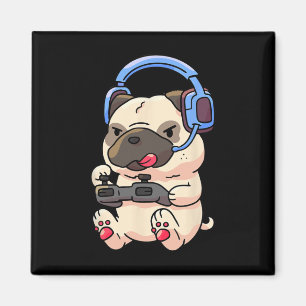 Gamer Pug Gaming Pugs Video Game Gift Magnet