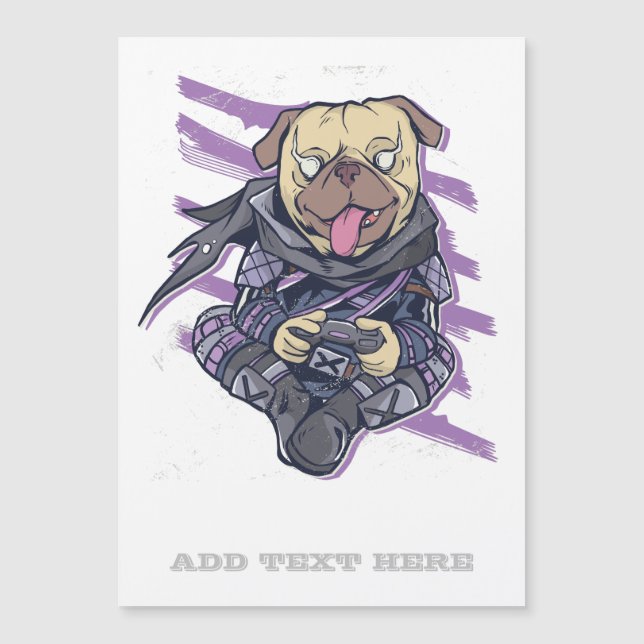 Gamer Pug Ninja Neon Look Teens Graphics Gift Cool (Front)