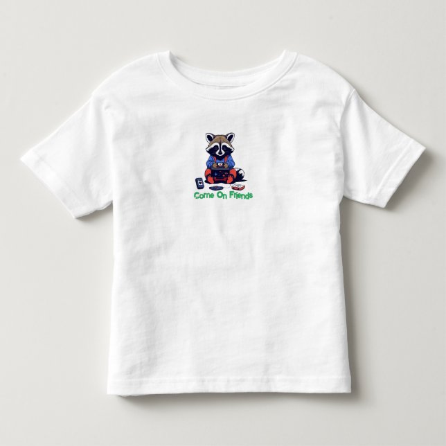 Gamer Raccoon: Level Up with Cuteness Baby T-Shirt (Front)