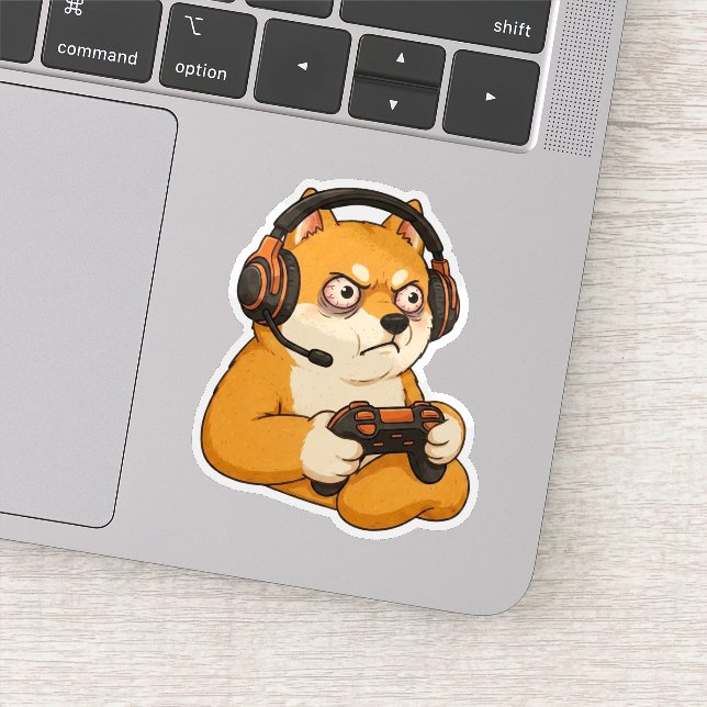Gamer Rage Shiba Sticker (Detail)