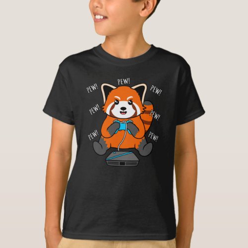 Gamer Red Panda Cute Pet Animal Pandas Lover Graph T_Shirt
