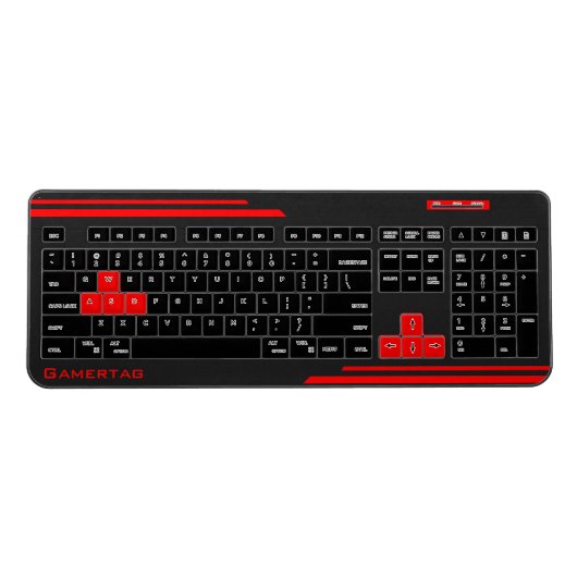 Gamer Red Wireless Keyboard (Front)