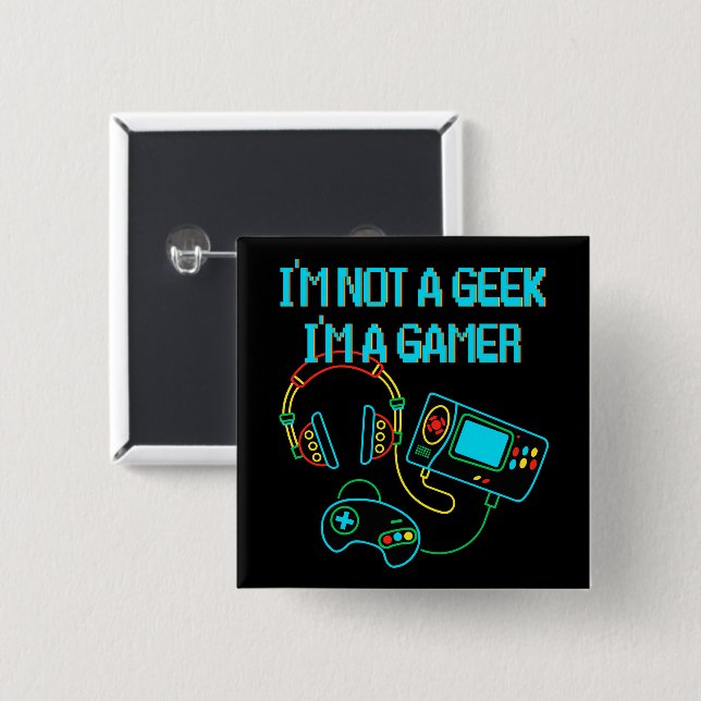 Gamer Retro Neon Button (Front & Back)