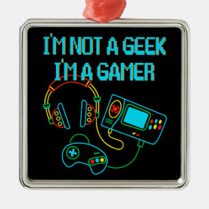 Gamer Retro Neon Metal Ornament