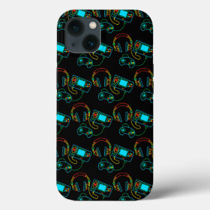 Gamer Retro Neon Pattern iPhone 13 Case