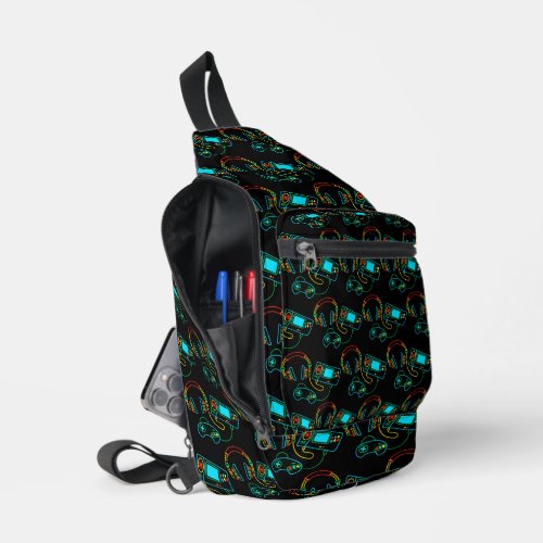 Gamer Retro Neon Pattern  Sling Bag