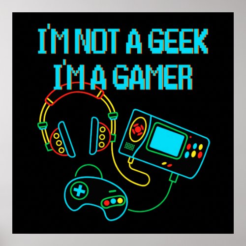Gamer Retro Neon Poster