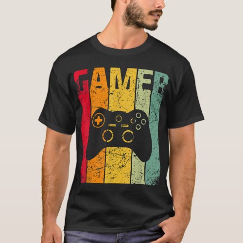 Gamer Retro Video Game Controller Vintage T_Shirt