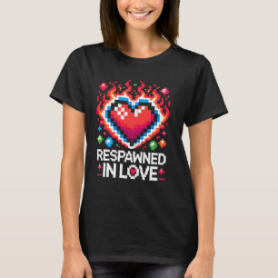 Gamer Romance Video Games Heart Pixel Art Gaming P T-Shirt