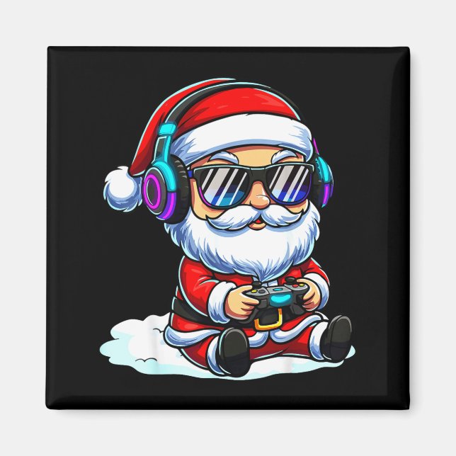 Gamer Santa Video Game Christmas Gaming  Magnet (Front)