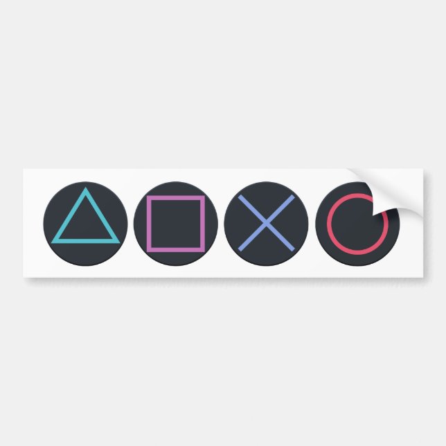 Gamer Shapes Bumper Sticker (Front)