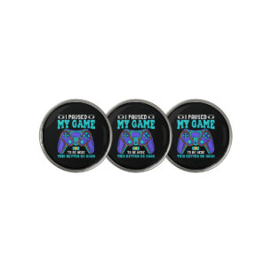 Gamer Shirt Boys Men Kids Teens Paused My Game To Golf Ball Marker