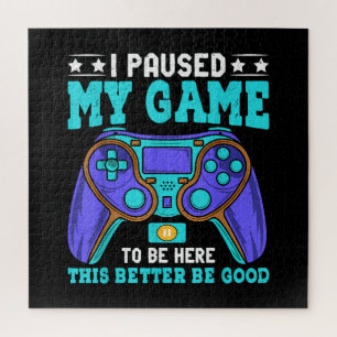 Gamer Shirt Boys Men Kids Teens Paused My Game To Jigsaw Puzzle