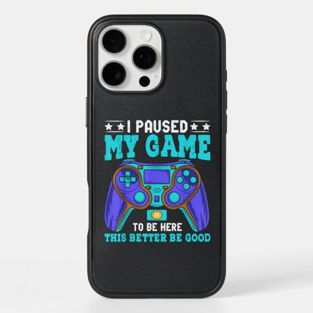 Gamer Shirt Boys Men Kids Teens Paused My Game To  Otterbox iPhone Case (Back)