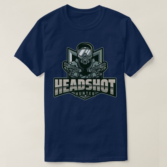 Gamer Shirt Gaming Quote Headshot Hunter Shooter V (Design Front)