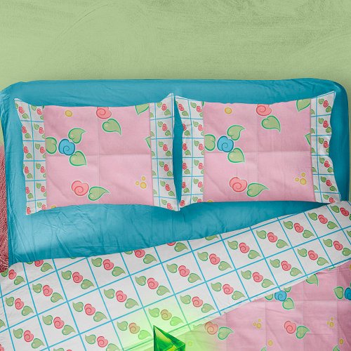 Gamer Sims 2 Pastel Pink Floral Cartoon Pillow Case