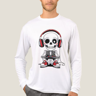 Gamer Skeleton – Funny Halloween Gaming Tri-Blend Shirt