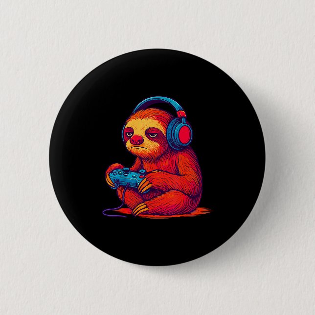 Gamer Sloth  Button (Front)