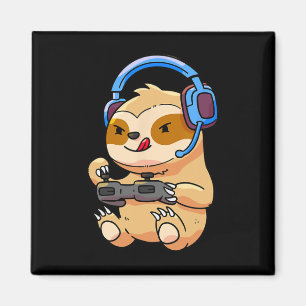 Gamer Sloth Gaming Sloths Video Game Gift Magnet