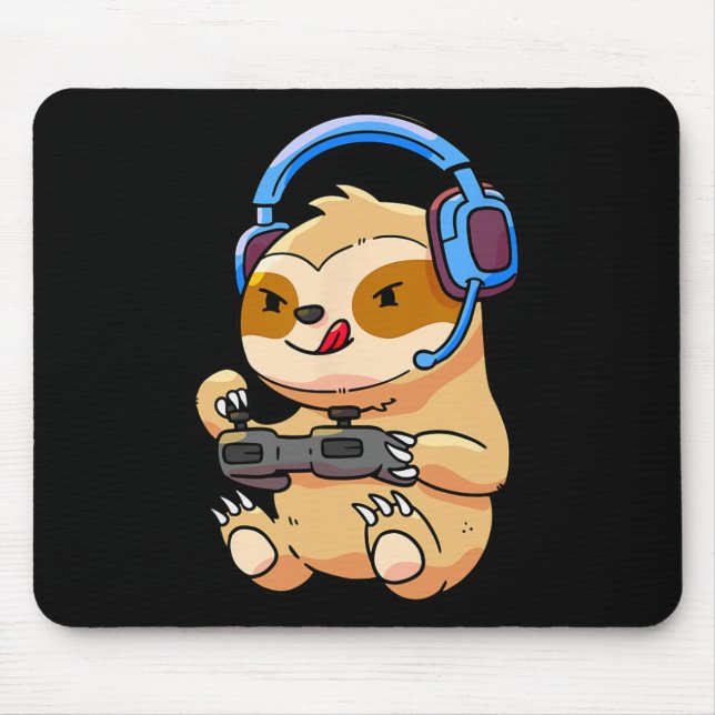Gamer Sloth Gaming Sloths Video Game Gift  Mouse Pad (Front)