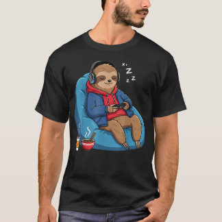 Gamer Sloth Sleeping Video Game T-Shirt