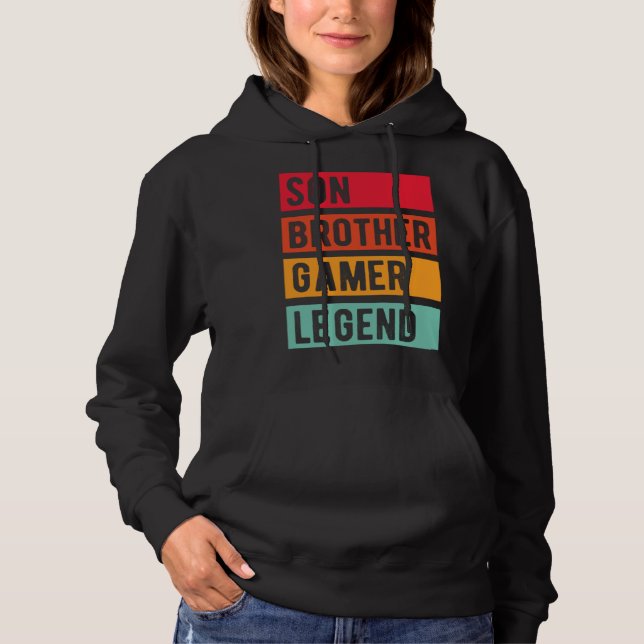 Gamer Son Brother Husband Dad Video Game Legend Hoodie (Front)