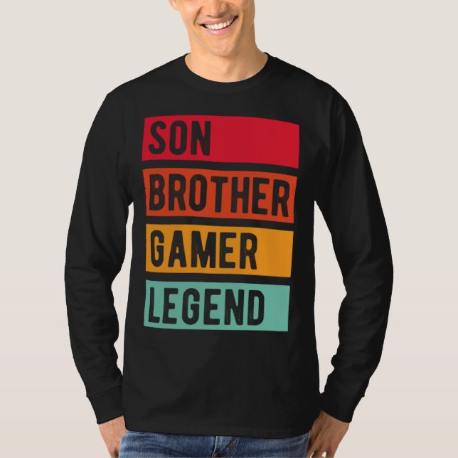 Gamer Son Brother Husband Dad Video Game Legend T-Shirt (Front)