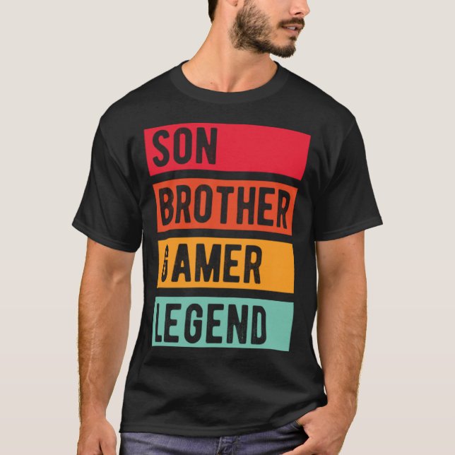 Gamer Son Brother Husband Dad Video Game Legend T-Shirt (Front)