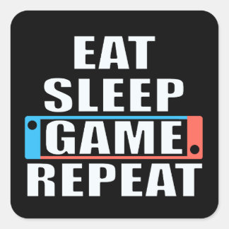 Gamer sticker. Funny video games Square Sticker