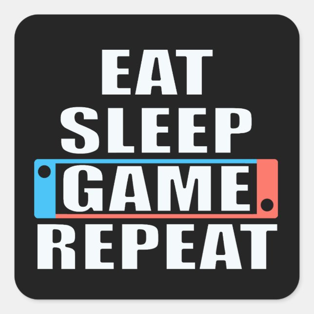 Gamer sticker. Funny video games  Square Sticker (Front)