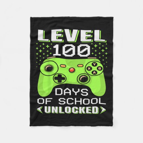 Gamer Student 100th Day Teacher 100 Days Of School Fleece Blanket