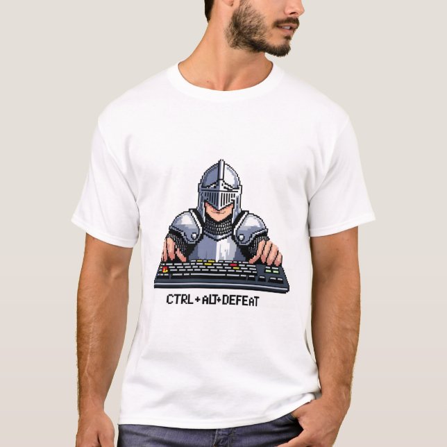  Gamer T-Shirt – Ctrl Alt Defeat Funny Video Game (Front)