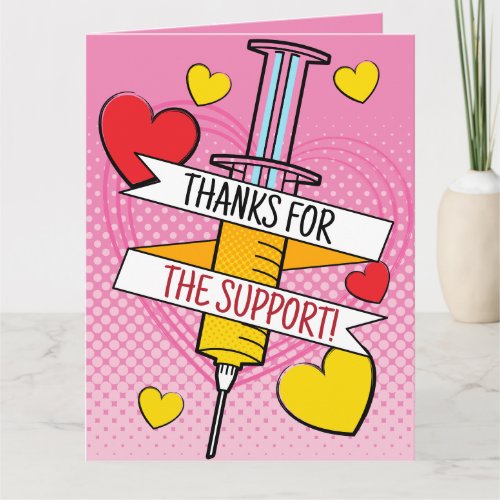 Gamer Thanks For the Support Cartoon Syringe Card