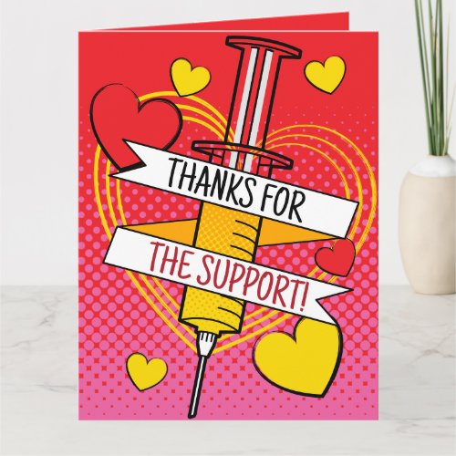 Gamer Thanks For the Support Red Cartoon Syringe Card
