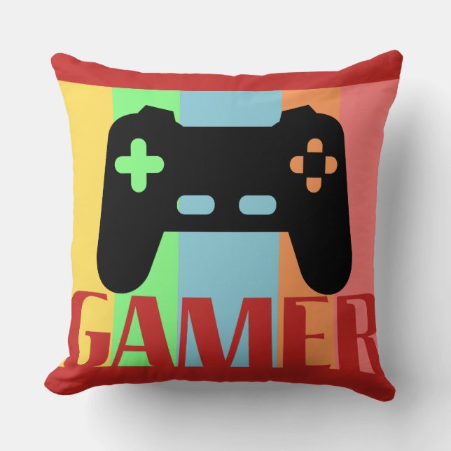 Gamer Throw Pillow (Front)