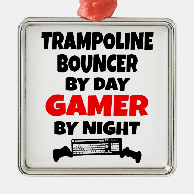 Gamer Trampoline Bouncer Metal Ornament (Front)