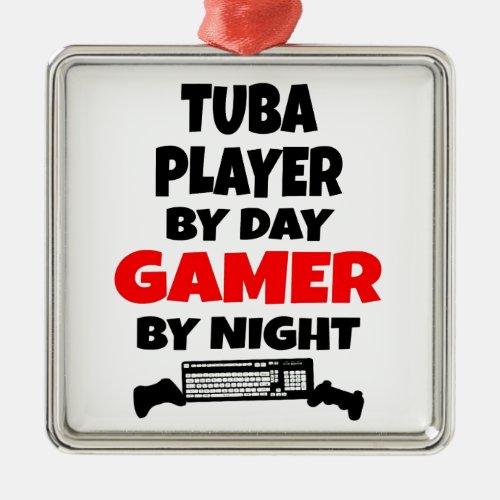 Gamer Tuba Player Metal Ornament