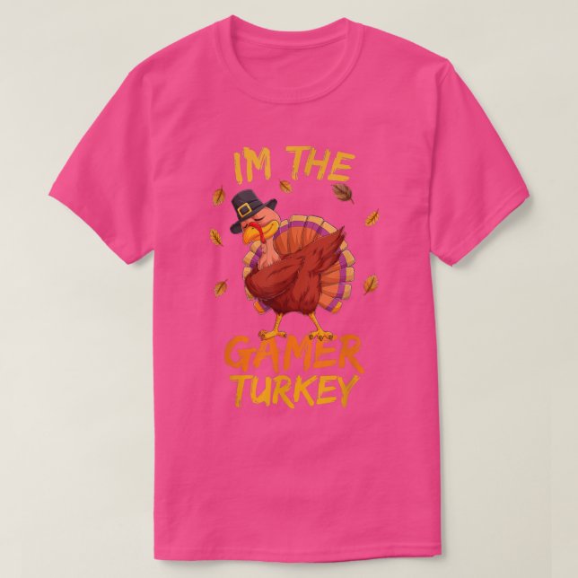 Gamer Turkey shirt Video Game Thanksgiving Turkey  (Design Front)