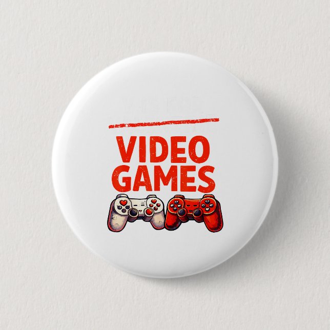 Gamer Valentine V Is For Video Games Valentines Da Button (Front)