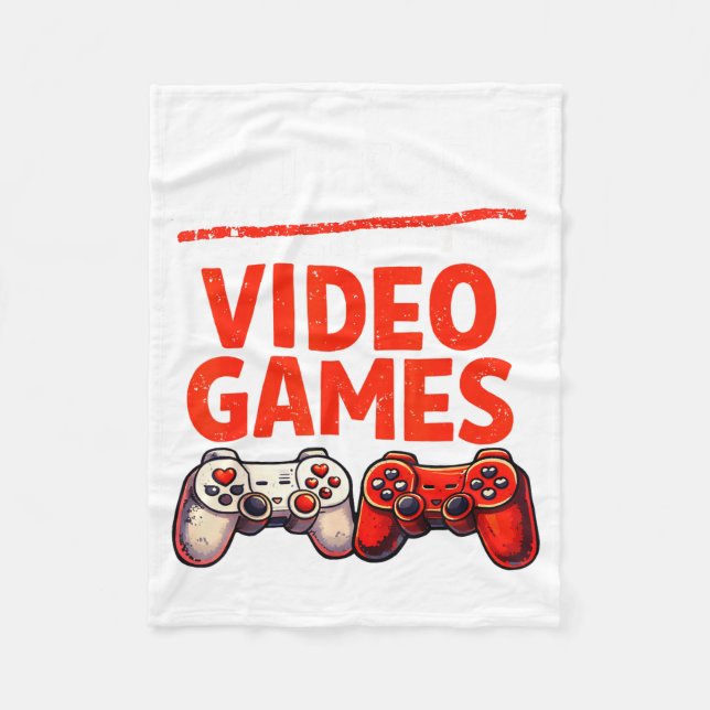 Gamer Valentine V Is For Video Games Valentines Da Fleece Blanket (Front)