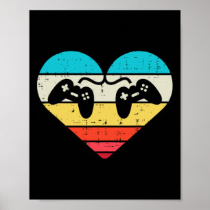 Gamer Valentines Day Men Boys Girl Kids Teen Gamin Poster