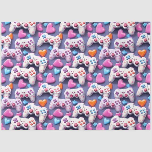 Gamer Valentine's Day Tissue Paper (Front)
