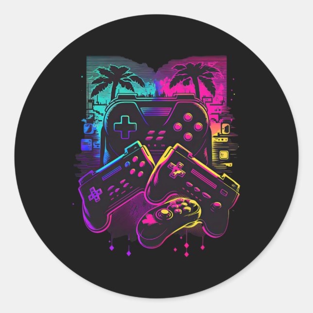 Gamer Video Game Controller 16  Classic Round Sticker (Front)