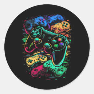 Gamer Video Game Controller 17  Classic Round Sticker