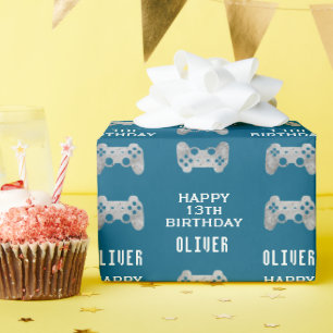 Gamer Video Game Controller Birthday Party Wrapping Paper